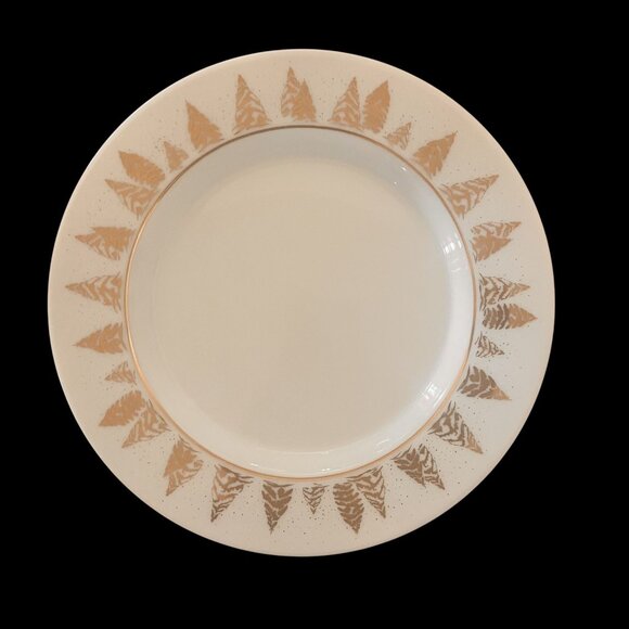 Set Of 6 Dansk Golden Pines 9" Salad Plates Holiday Christmas Winter Discontinue - Picture 1 of 5